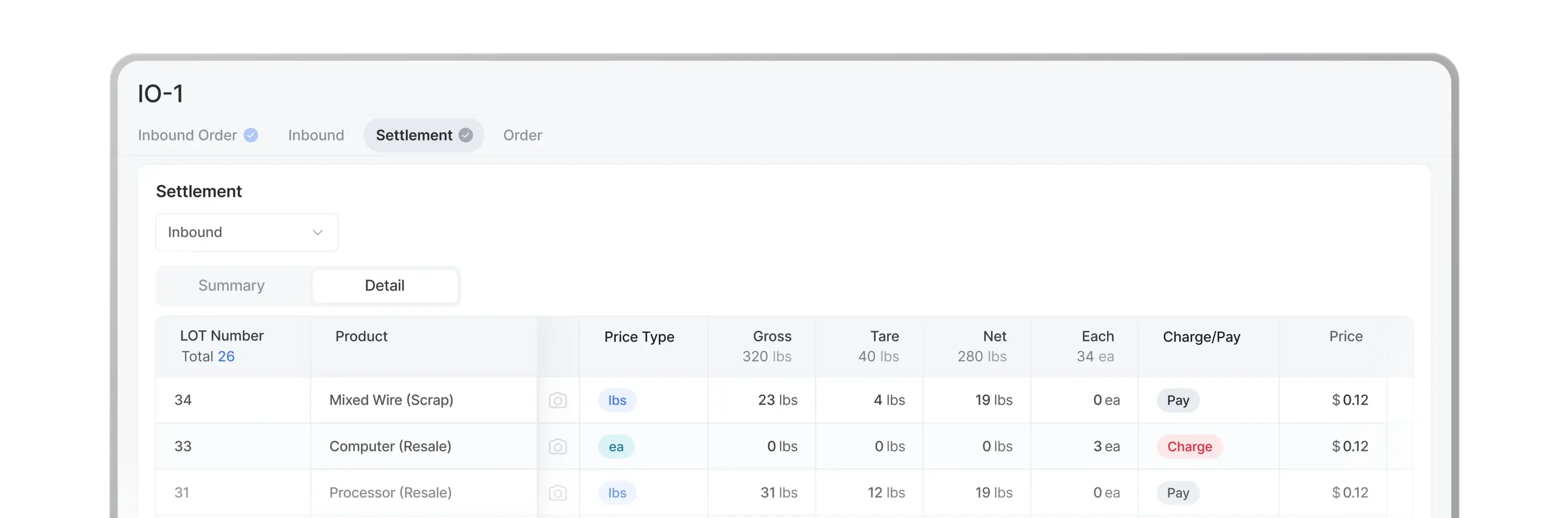 Settlement Price Entry